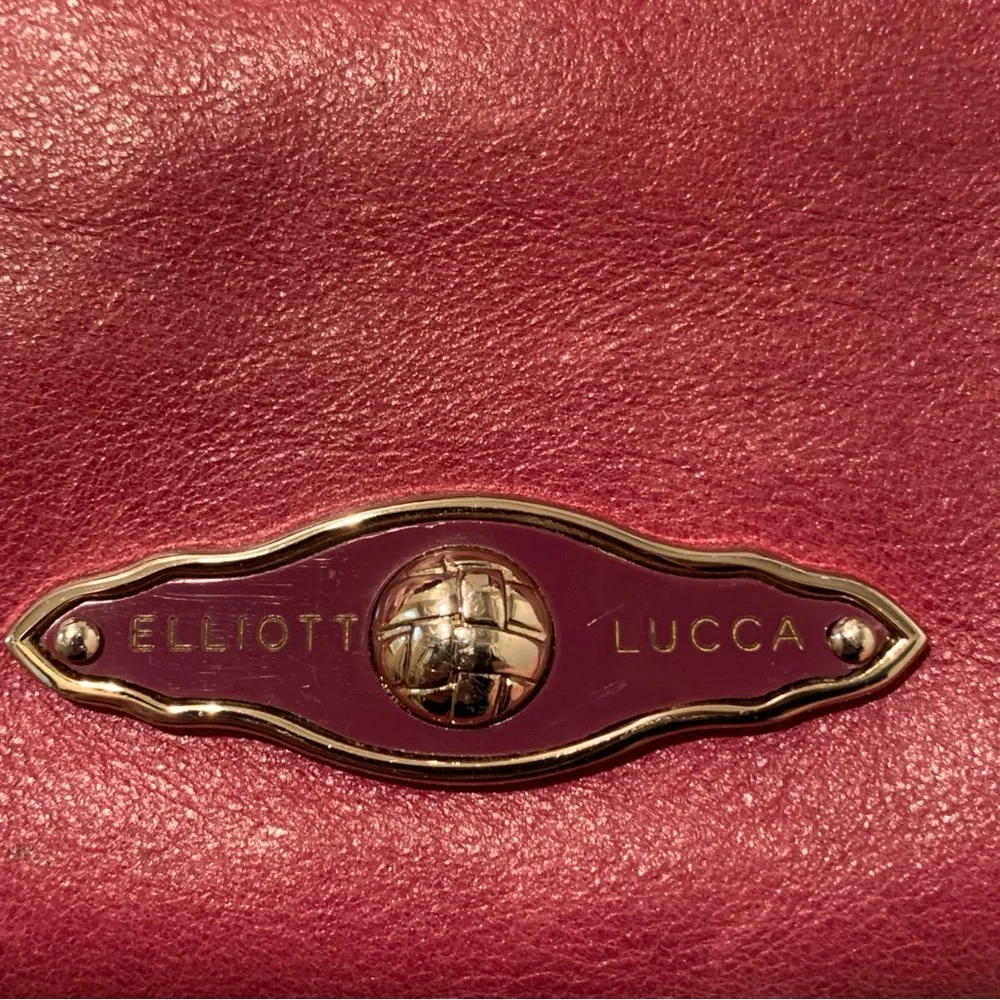 ELLIOTT LUCCA Magenta Leather Hobo Shoulder Bag Purse